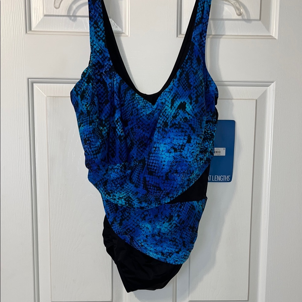Women's Great Lengths Blue Patterned Swimsuit
